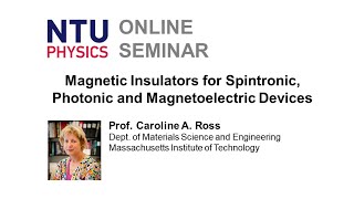 Magnetic Insulators for Spintronic Photonic and Magnetoelectric Devices [upl. by Aiuqet]