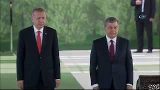 Cumhurbaşkanı Erdoğan Özbekistanda Resmi Törenle Karşılandı [upl. by Dysart]