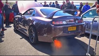 Toyota Supra 2JZ Turbo Flutter Sounds amp 2step revs [upl. by Halivah]