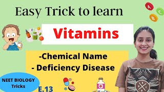 Vitamins Short trick  Deficiency Diseases  Mnemonics [upl. by Joiner]