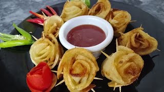 potato rose recipe  potato snacks by hanis kitchen [upl. by Labotsirhc267]