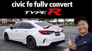 Honda civic fe convert to type r FL5 ，lepas modified nampak 11 sama dengan type R [upl. by Annadroj]