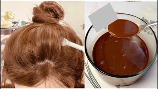 100 safe natural brown hair ‼️✅ dye to color gray hair hennaoil keratinmehndi [upl. by Sim702]