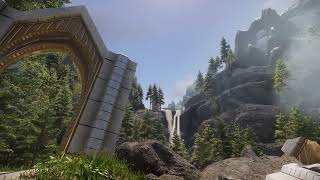 Skyrim’s Majestic Waterfall Distant Mountain and Dwarven Ruin Serenity [upl. by Shayna]