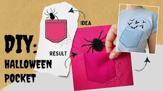 DIY Halloween Pocket Fringed Spider Web halloween halloween2024 embroidery machineembroidery [upl. by Katina]