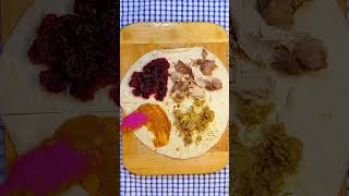 Thanksgiving in a BURRITO thanksgiving recipe easyrecipe leftoverricerecipe dinner [upl. by Airitak]