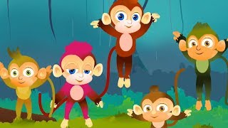 Five little monkeys  Nursery Rhymes  Kids songs  Baby Video [upl. by Alyehc]