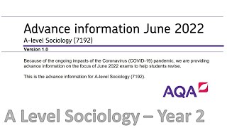 A Sociology Interpreting the preadvanced information 2022 for A Level Sociology [upl. by Sprung]