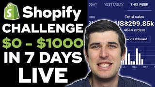 Day 1 SHOPIFY CHALLENGE NEW STORE FROM 0 TO 1000 IN 7 DAYS STEPBYSTEP  SHOPIFY CASE STUDY [upl. by Ellimac]