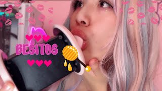 ASMR EYE CONTACT besitos muy cerquita spit painting EARLICKS CLOSE UP [upl. by Jeu]