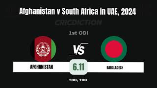 England tour of West Indies 2024 Prediction Afghanistan vs Bangladesh 1st ODI Match [upl. by Wandy72]