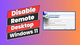 How to Disable Remote Desktop Connection In Windows 11 [upl. by Cammy]