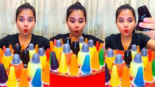 ASMR QUICK EATING MY TASTY COLORFUL GELATIN FRUIT JELLY PUDDING MUKBANG SHOW [upl. by Retloc]