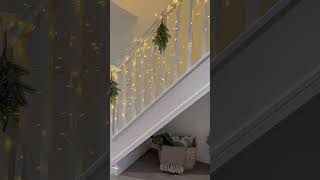 How to use Ollny curtain lights to decorate your stair ollnycurtainlights christmasdecor stairs [upl. by Petracca]