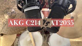 AKG C214 vs Audio Technica AT2035  Drum Overhead Mic Shootout [upl. by Nassah]