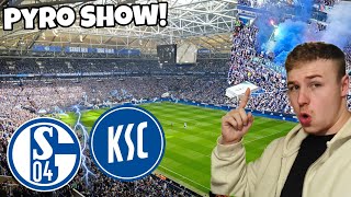 PYROS und RAKETEN im KSC BLOCK🔥🧨 SCHALKE 04 vs KARLSRUHER SC Stadion Vlog 00 [upl. by Niel]