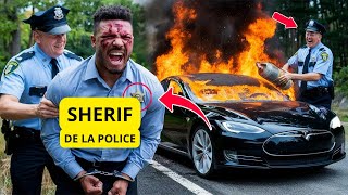 Les policiers ont brûlé la voiture dun homme noir devant lui ignorant il est shérif de la police [upl. by Eimarej353]