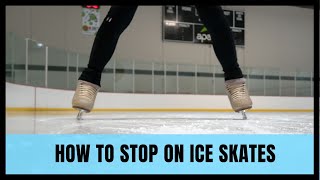 HOW TO STOP ON ICE SKATES  Ice Skating Tips [upl. by Gluck]