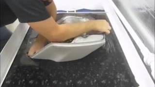 Hydrographics film used to hydro dip a motorcycle fuel tank [upl. by Ribaudo]