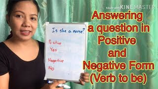 ENGLISH101 Lesson 2 Answering A Question in Positive and Negative Form verb to be [upl. by Eirased477]