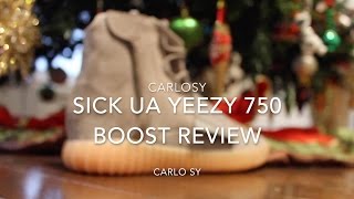 ARTEMIS OUTLET UA YEEZY 750 BOOST GUM BOTTOM REVIEW [upl. by Sivrat]