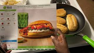 Cooking with Hello Fresh ZA’ATARROASTED Zucchini amp PEPPER SANDOS [upl. by Gayle]