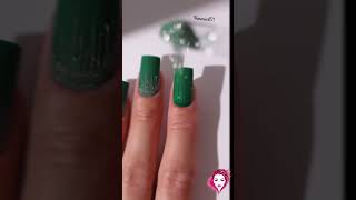 Green met colour with glitter ✨️viralvideo nails 1million 1k [upl. by Callas]