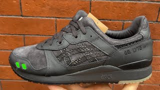 Asics Gel Lyte 3 OG Black Python Atmos Shoes [upl. by Ddej]