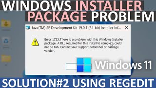 How To Fix Windows Installer Package Problem msi issue in Windows  Using Registry Editor RegEdit [upl. by Mahmud]