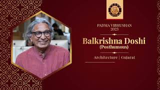 Shri Balkrishna Doshi  Padma Vibhushan  PeoplesPadma2023 [upl. by Ecnaralc]