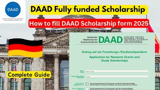 How to fill DAAD Scholarship application form 2025 How to apply for DAAD scholarship Germany [upl. by Suivat]