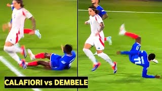 😥 Riccardo Calafiori Suffers Injury after Ousmane Dembele Challenge [upl. by Manly]