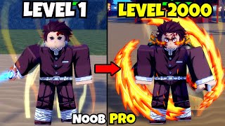 Beating Demon Blade as Tanjiro Lvl 0 to Max Lvl 2000 Noob to Pro in Demon Blade [upl. by Filip]