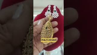 Diamond Replica Pendant Set at ₹1750 in Budget WhatsApp Number 7842720560 jewellery pendant sale [upl. by Rieth536]