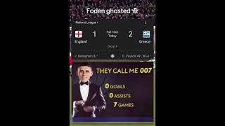 Foden for england 💀 foden england greece saka palmer football shorts [upl. by Kazue798]