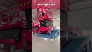 Operating the Scissor Lift 14M Working Height Demonstration liftingplatforms automobilehered [upl. by Nafis]