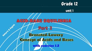 Grade 12 Unit 1  AcidBase Equilibria part 2 BronstedLowry Concept of Acids and Bases [upl. by Yelkrab]