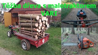 Malo traktorvlog 01  Těžba dřeva s malotraktorem VARI [upl. by Buckie396]