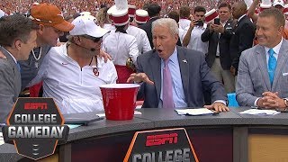 Lee Corso picks Week 6 Texas Longhorns vs Oklahoma Sooners  College GameDay [upl. by Lebasile468]