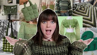 50 easy GREEN crochet ideas with patterns beginner crochet [upl. by Nikos742]