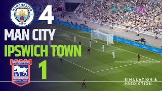 Manchester City 41 Ipswich Town  Premier League 2425  SimulationRecreation eFootball [upl. by Domela415]