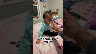 Toddler vs nasal spray battle toddlerlife parentingtoddlers babymilestone funnyvideos [upl. by Enicul]