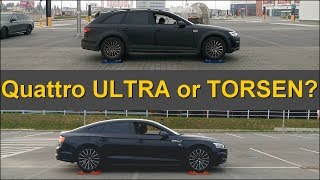 Quattro ULTRA or TORSEN Audi A4 Allroad vs Audi A5 Sportback  4x4 test on rollers [upl. by Sucramaj]