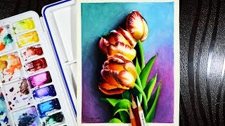 How to paint flowers with watercolor  Some basic tips [upl. by Petra]