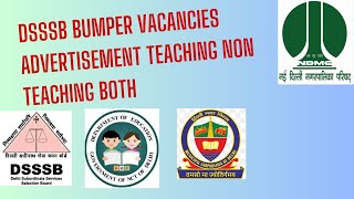 DSSSB advertisement 2023  DOE  MCD  NDMC dsssb doe delhi ndmc mcd jobs vacancy [upl. by Khichabia878]