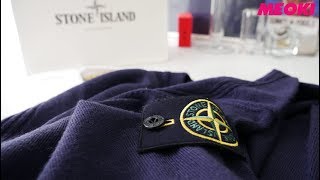 Stone Island Sweater in Blue with VNeck Unboxing [upl. by Eisenstark862]