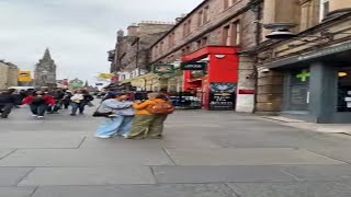 Edinburgh streets during the festival [upl. by Ennairac]