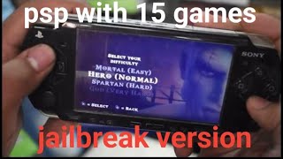 Psp unboxing with 15 games Psp jailbreak games price 2024 ps4 psp pspjailbreak [upl. by Enirtak]