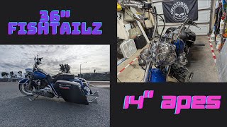 Road King 14quot Ape Hangers and 36quot Fishtailz  Review [upl. by Riamo546]