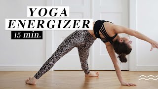 Yoga Energy Flow  wach amp energiegeladen in 15 Minuten  perfekt für zwischendurch [upl. by Egoreg]